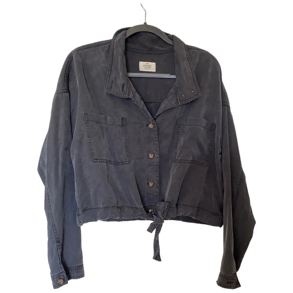 MARINE LAYER Oslo Gray Tencel Jacket Chore Coat Size Extra Large
